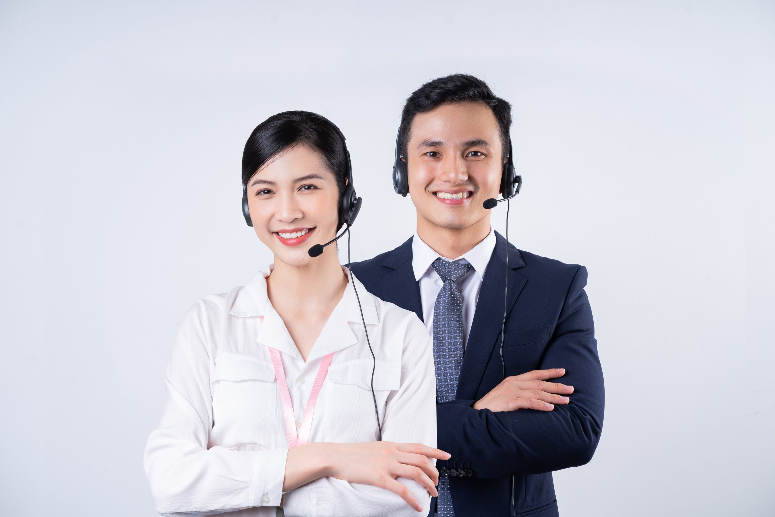 Altria support agents wearing headsets